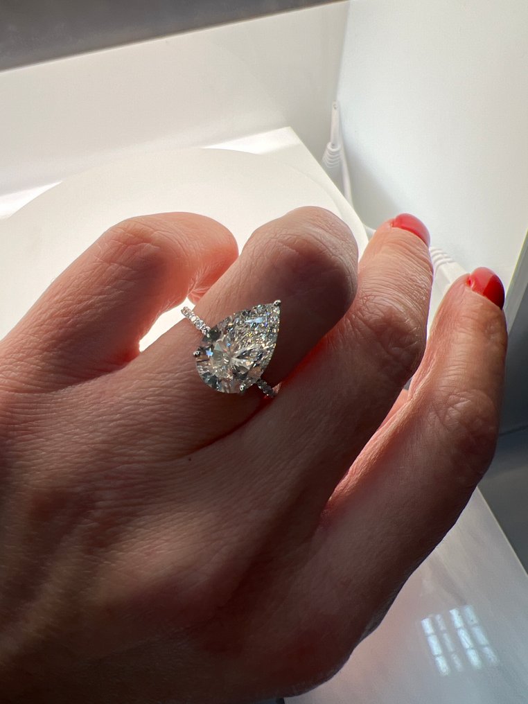 Δαχτυλίδι - 14 καράτια Λευκός χρυσός - 4.34ct. tw. Διαμάντι (Εργαστηριακής καλλιέργειας) - Διαμάντι #4.3