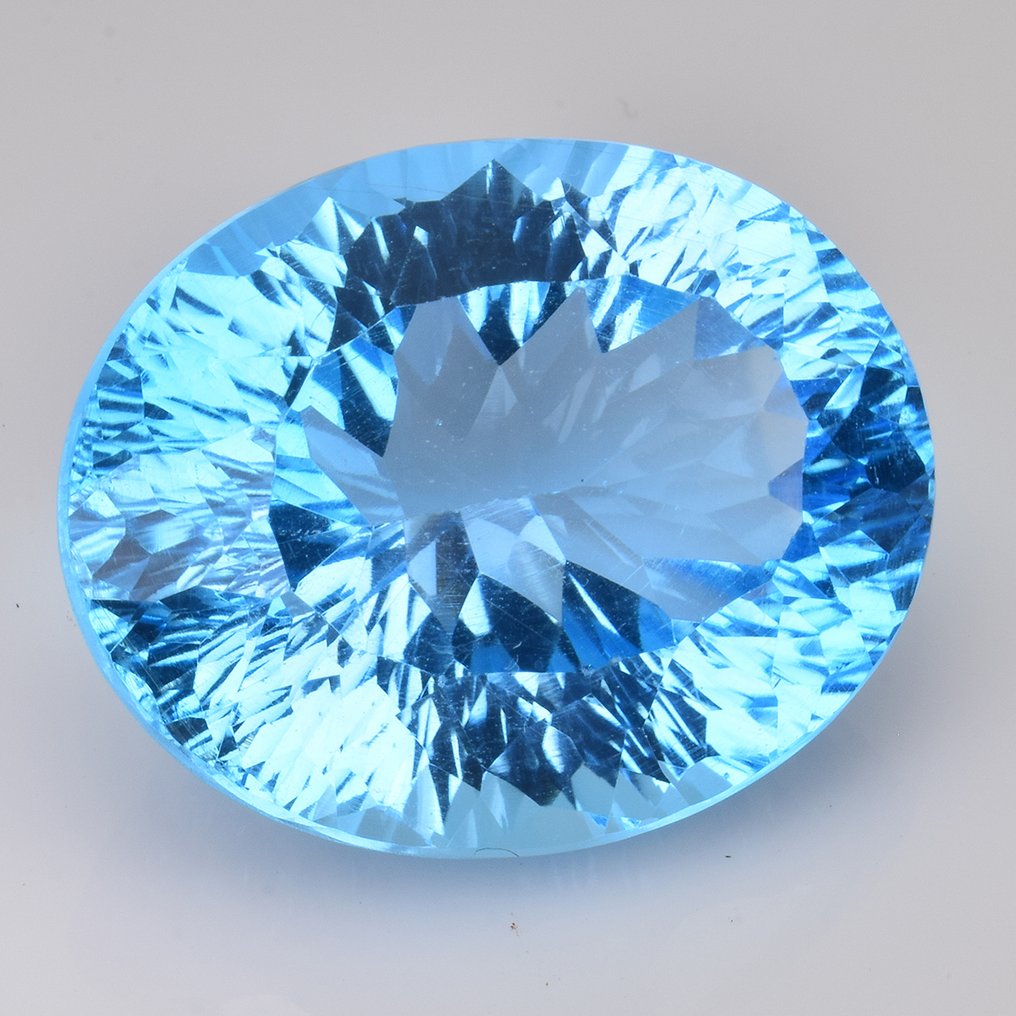 Zonder Minimumprijs - 1 pcs  Blauw Topaas  - 41.32 ct - nternational Colored Gemstone Association (ICA GemLab) #2.1