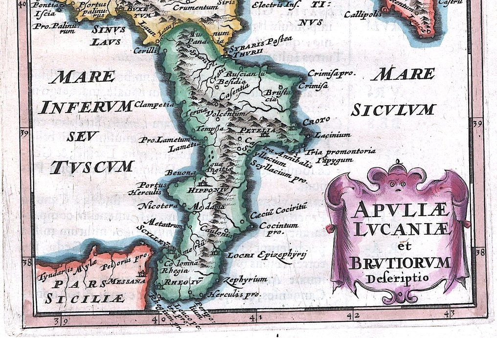 Włochy - Puglia, Basilicata, Campania, Calabria; P. Briet - Apuliae Lucaniae et Brutiorum - 1649 #2.1