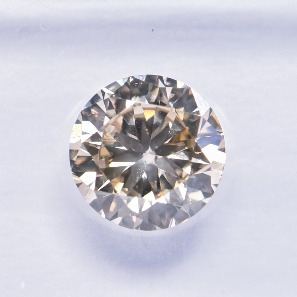沒有保留價 - 1 pcs 鑽石 (天然彩色) - 1.27 ct - 圓形 - Fancy 淡綠色, 淡褐色 黃色 - VS2 - 國際寶石學院(International Gemological Institute (IGI)) - VG #3.2