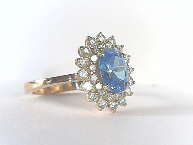 戒指 - 18K包金 黄金 - 2.56ct. tw. 海蓝宝石 - 钻石 #1.0