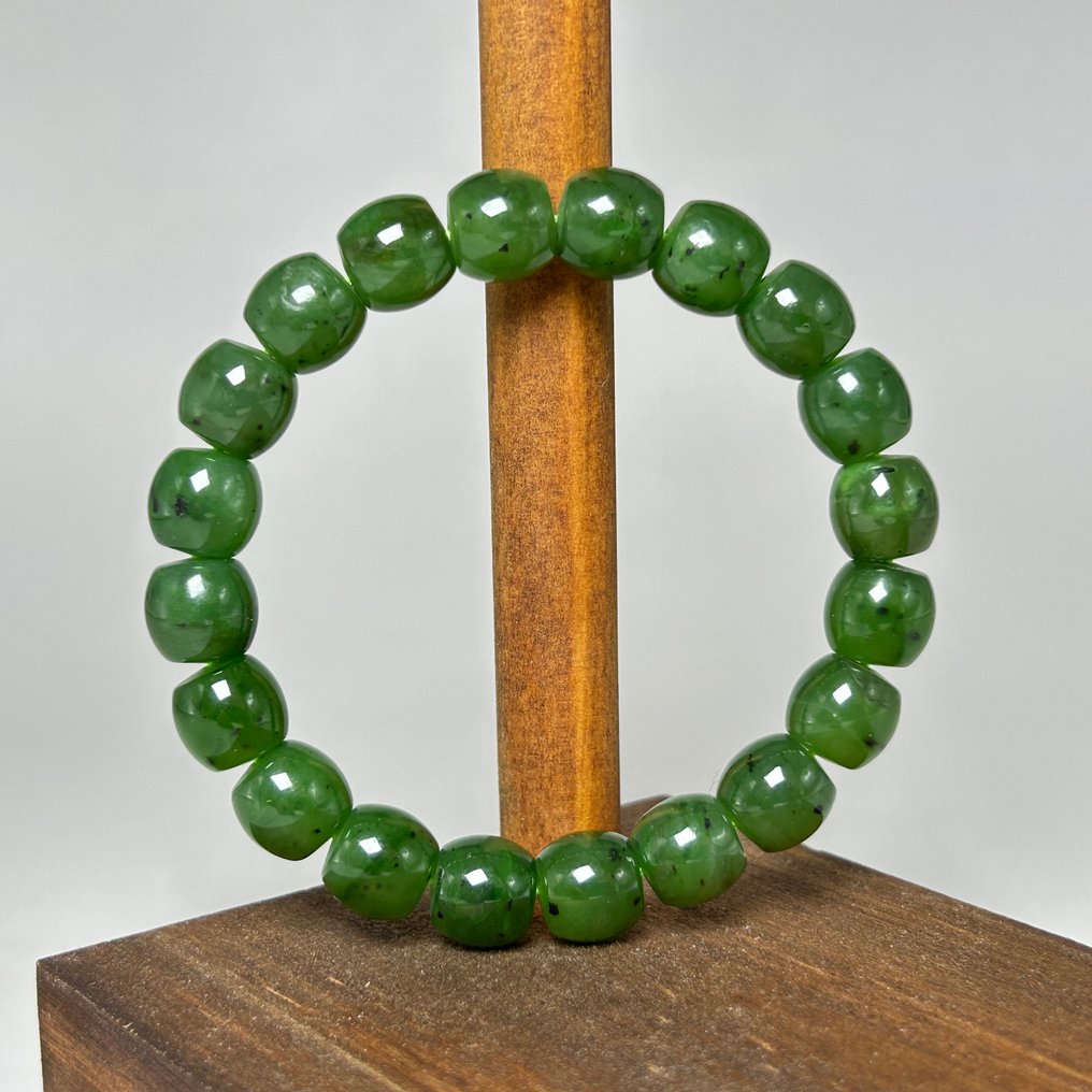 Intaglio, Natural Jade Bracelet - 10 mm - Giada nephrite certificata #4.3