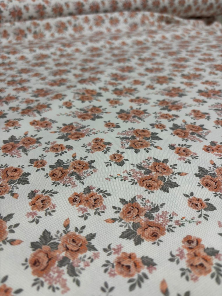 独家面料 Panama 100% 棉 数字印花 乡村风格 玫瑰色 桃粉色 - 室內裝潢織物  - 300 cm - 280 cm #2.1