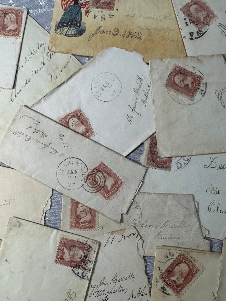 Ηνωμένες Πολιτείες - Εξώφυλλο Συλλογής γραμματοσήμων των ΗΠΑ, μη ελεγμένα γράμματα, σετ !! - 1852-1878 #2.1