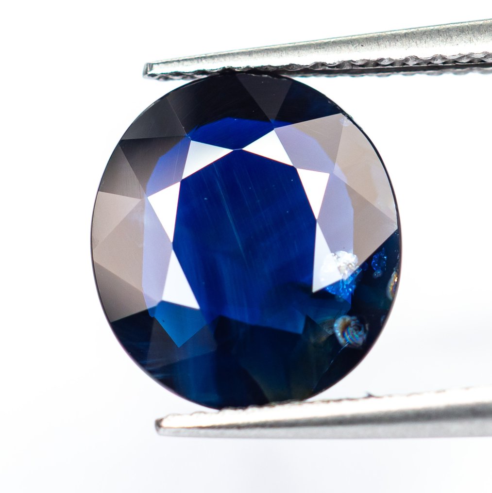 没有保留价 蓝宝石  - 4.36 ct - Bellerophon 宝石实验室 - 深蓝色 #2.1