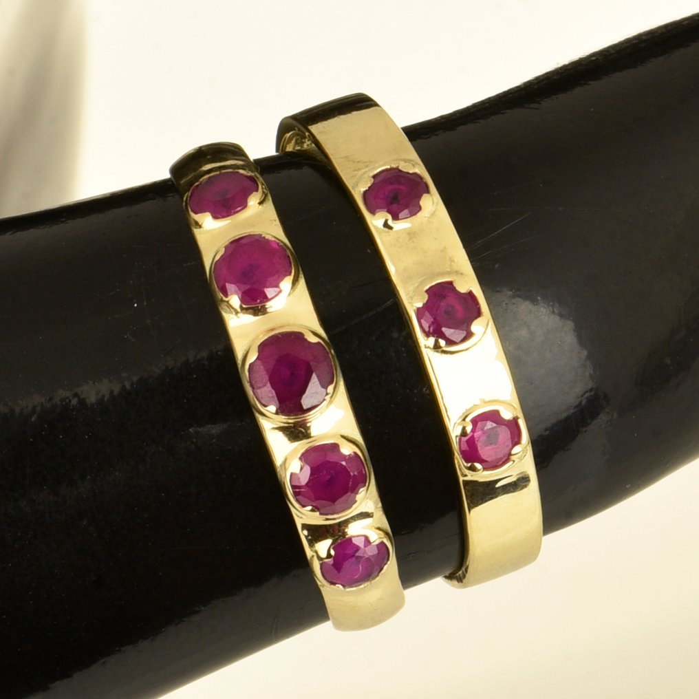 戒指 - 14K包金 黄金 红宝石 #1.0