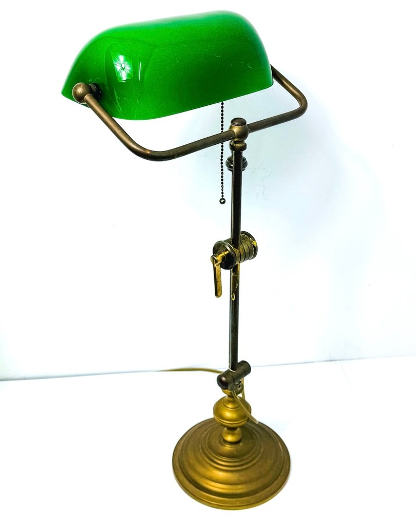 Table lamp - Notary bank lamp - Glass, Brass - Notary lamp #3.2