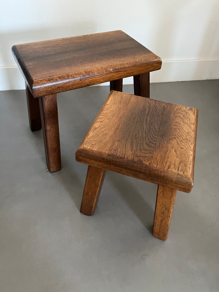 Nesting tables (2) - Sparrow - Hardwood - Brutalist side tables #1.0