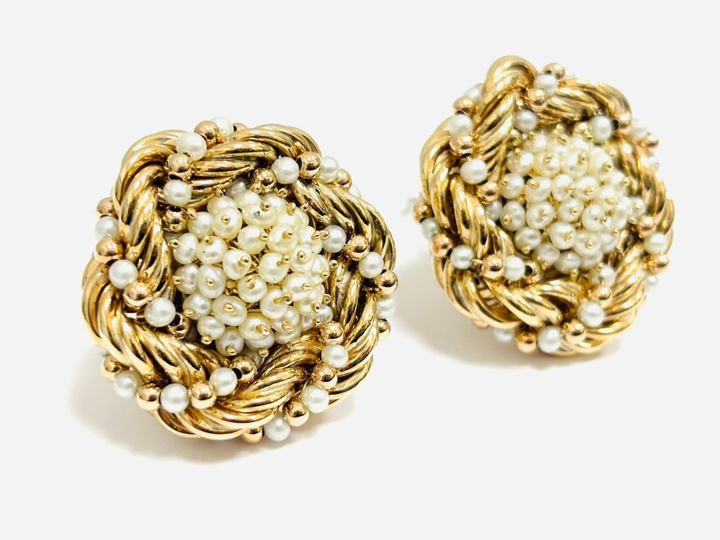 Other brand - Σκουλαρίκια - 8 καράτια Ροζ χρυσό Μαργαριτάρι - Κατασκευασμένο στην Ιταλία - Φεγγαρόφωτο #2.1