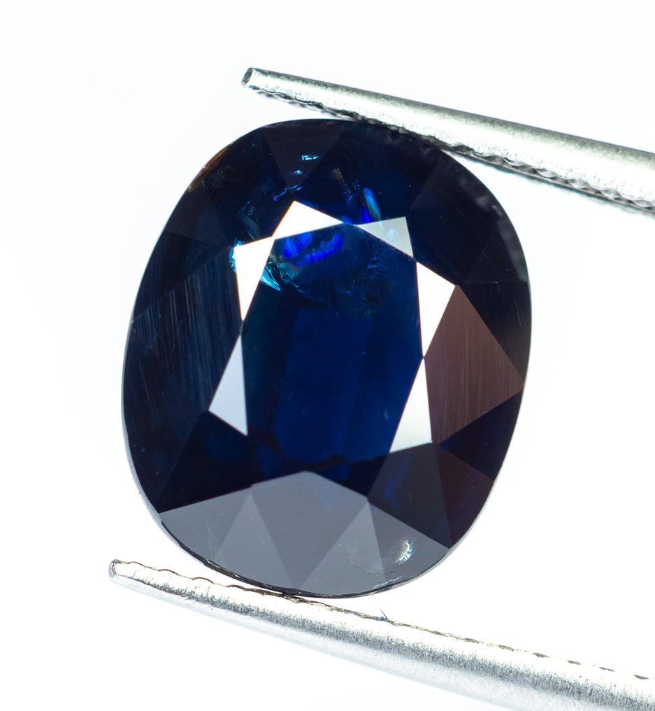 没有保留价 蓝宝石  - 7.98 ct - Bellerophon 宝石实验室 - 深蓝色 #1.0