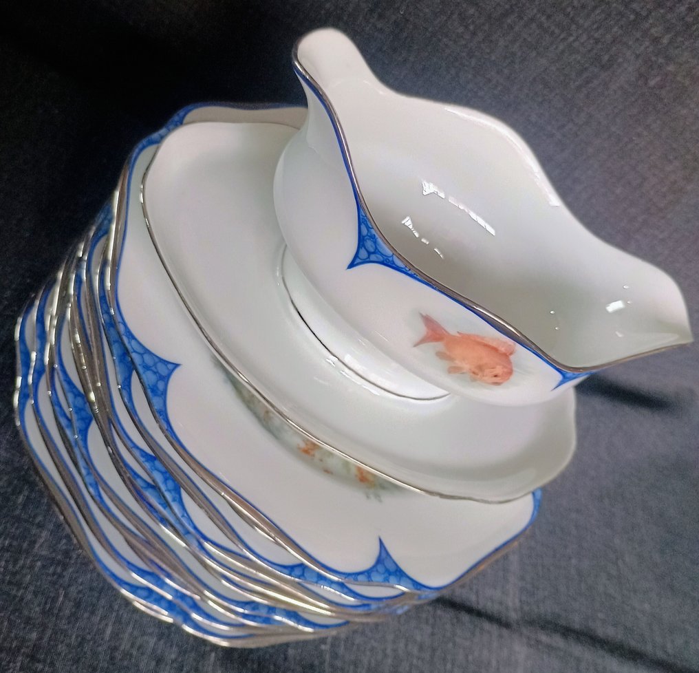 KPM Germany - Serviço de jantar (14) - Pesci - Porcelana - Serviço de peixe #1.0