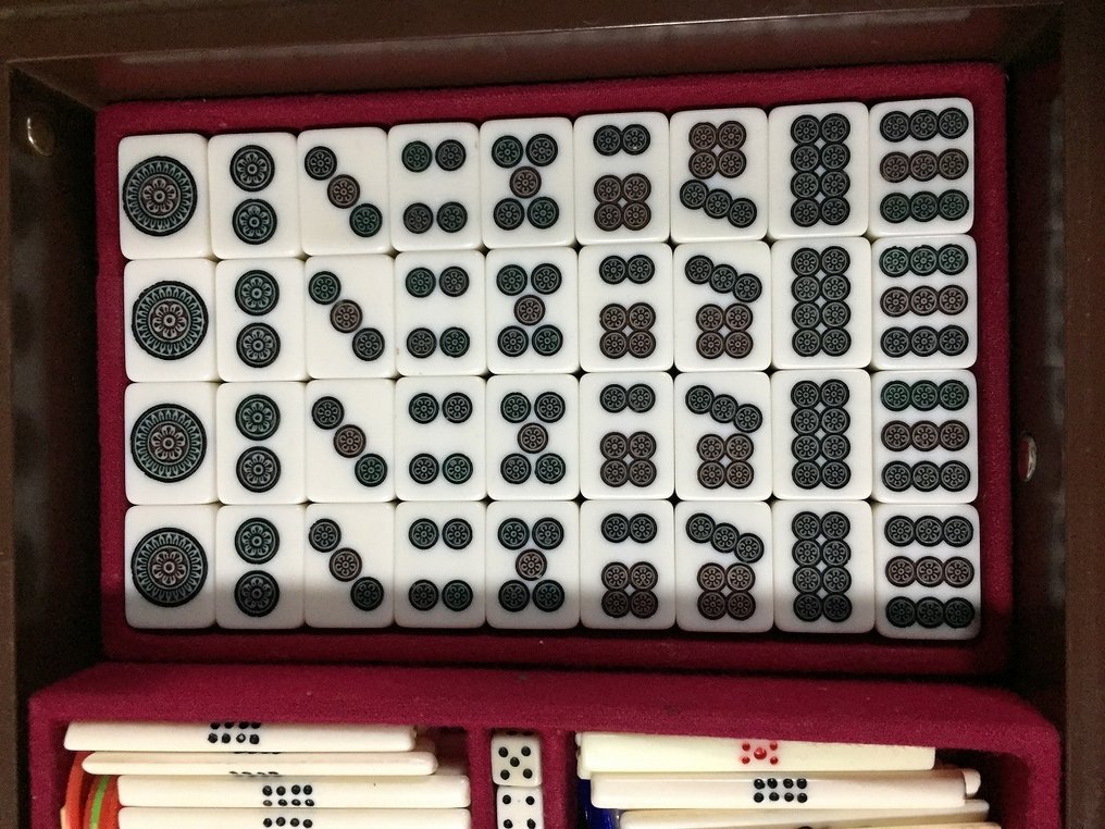 Japanese - Statue, Japanese Vintage Mahjong Tiles - 0 cm - Resin #4.3