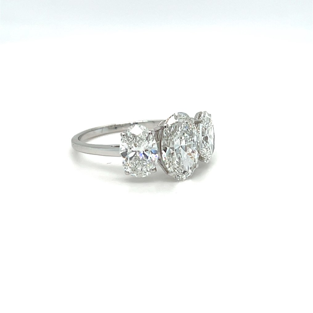 Fără preț de rezervă - Inel - 14 ct. Aur alb - 4.01ct. tw. Diamant (Cultivat în laborator) - Diamant #4.3