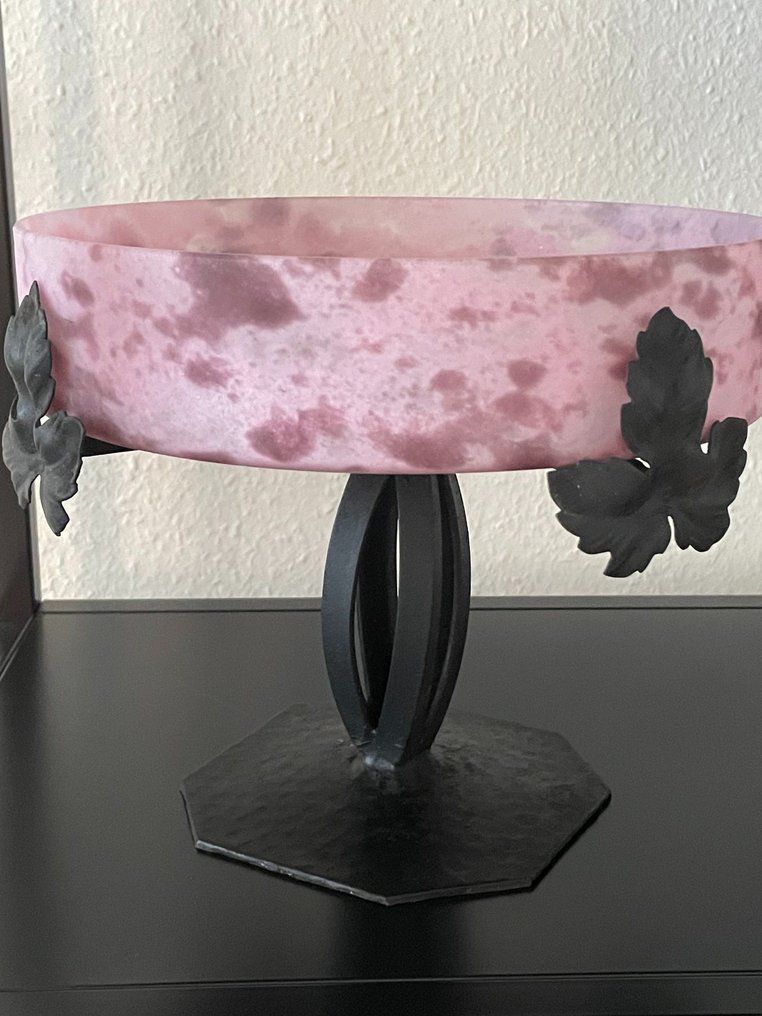 LORRAIN - Centrepiece  - wrought iron - Glass foot bowl #1.0