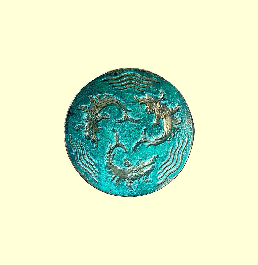 Vide poche - Max LE VERRIER (1891-1973) - Patinated bronze catchall tray signed by M. LE VERRIER – (Max, 1891-1973), 'Three Dolphins' - France #1.0