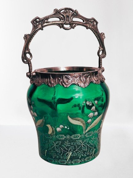 Jean Vitrat - Secchiello - Le Muguet - Vetro, Cristallo - Seau à biscuits Legras #1.0