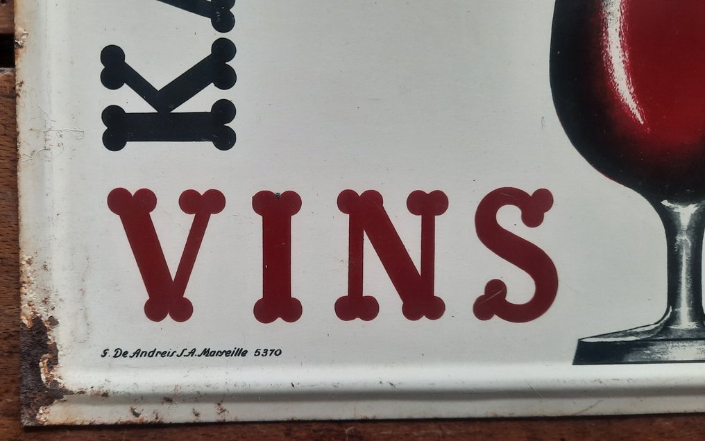 Vins Karafon - Advertising sign - Double-sided lithographed tole #1.0