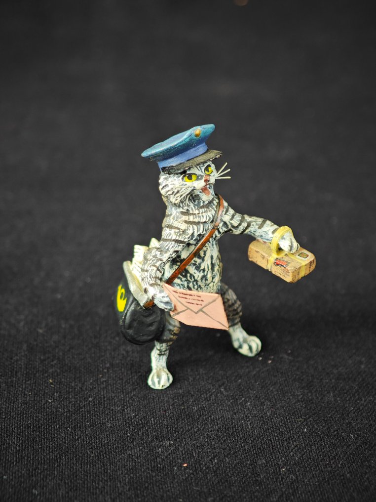 Statuette - Mail Delivery Cat - Koldmalet bronze #1.0