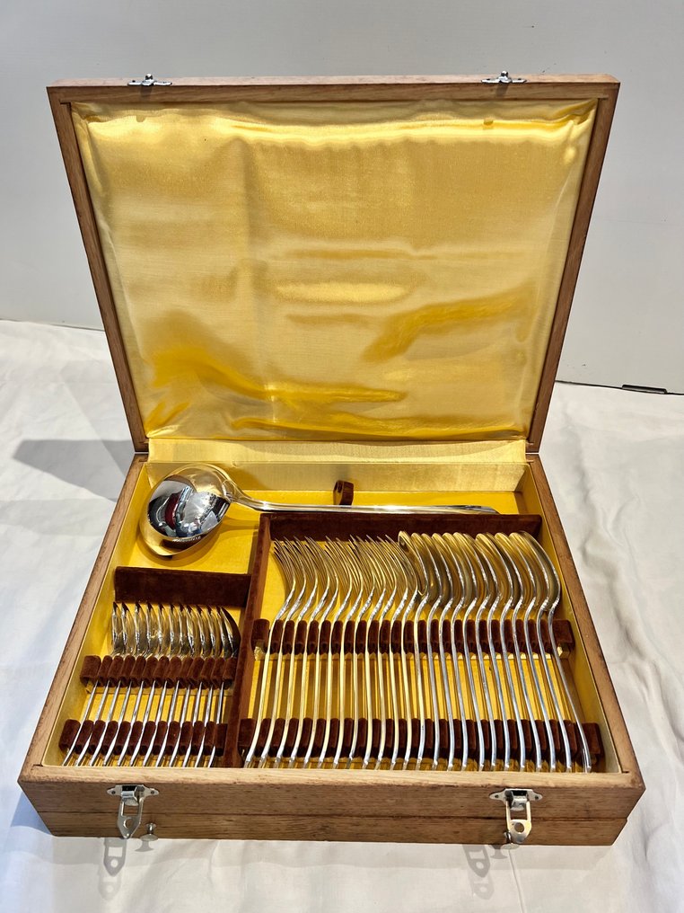 Christofle - Luc Lanel - Cutlery set for 12 (61) - Boréal - Silverplated #1.0