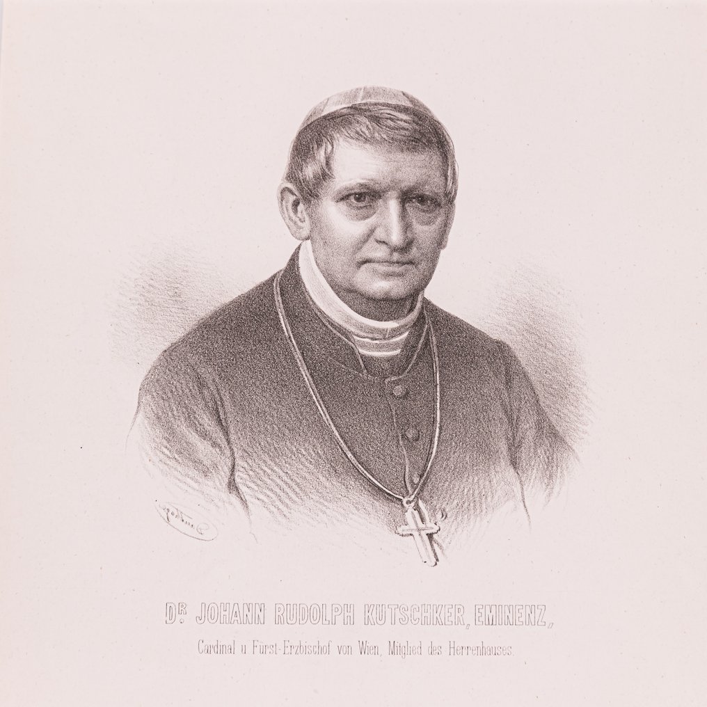 Lithograph of Cardinal Johann Rudolf - Engraving - 1850-1900 #1.0