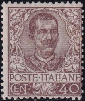 意大利王国 1901 - Floreale 45 c. bruno Sass 74 签名 Alberto Diena 稀有 #1.0