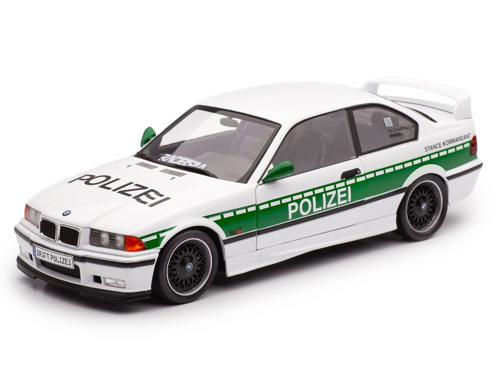 Solido 1:18 - Miniatura de carro desportivo - BMW E36 M3 Coupé Drift Polizei 1991 - Modelo de zamac com portas que abrem. #3.2