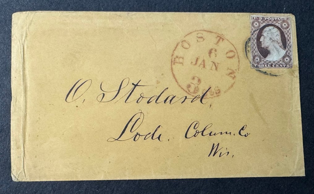 美國  - 美国邮戳华盛顿封套，信件 RR。 - 1856 #1.0