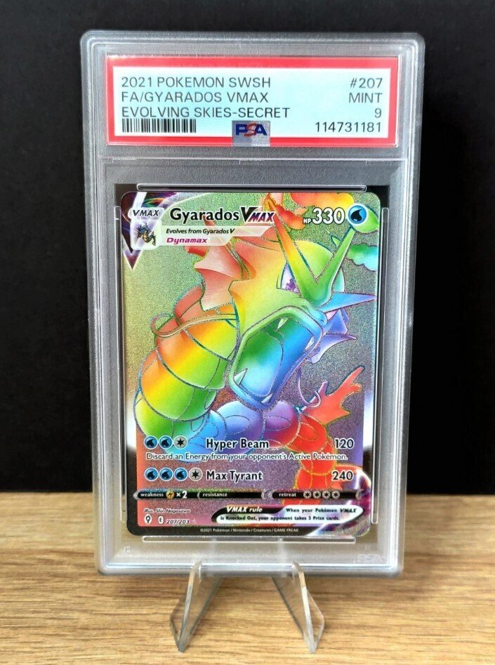 Pokémon Graded card - Evolving Skies - Gyarados Vmax - Rainbow Parallel - AP Grading #1.0