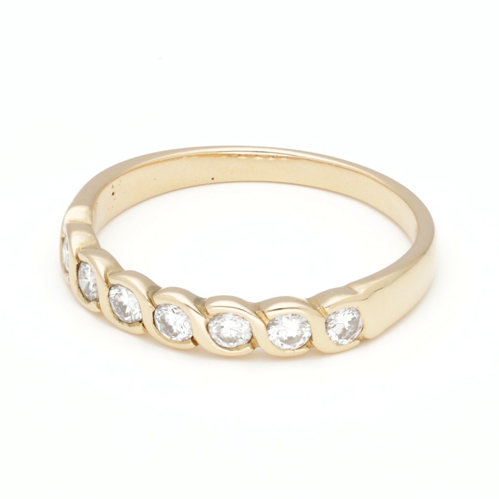 戒指 - 18K包金 黄金 钻石 (天然) #1.0