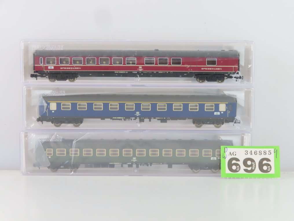 Fleischmann N轨 - o.a. 864101-6 - 模型火车客运车厢 (3) - 3辆一等和二等高速列车车厢，包括餐车。 - DB #2.1