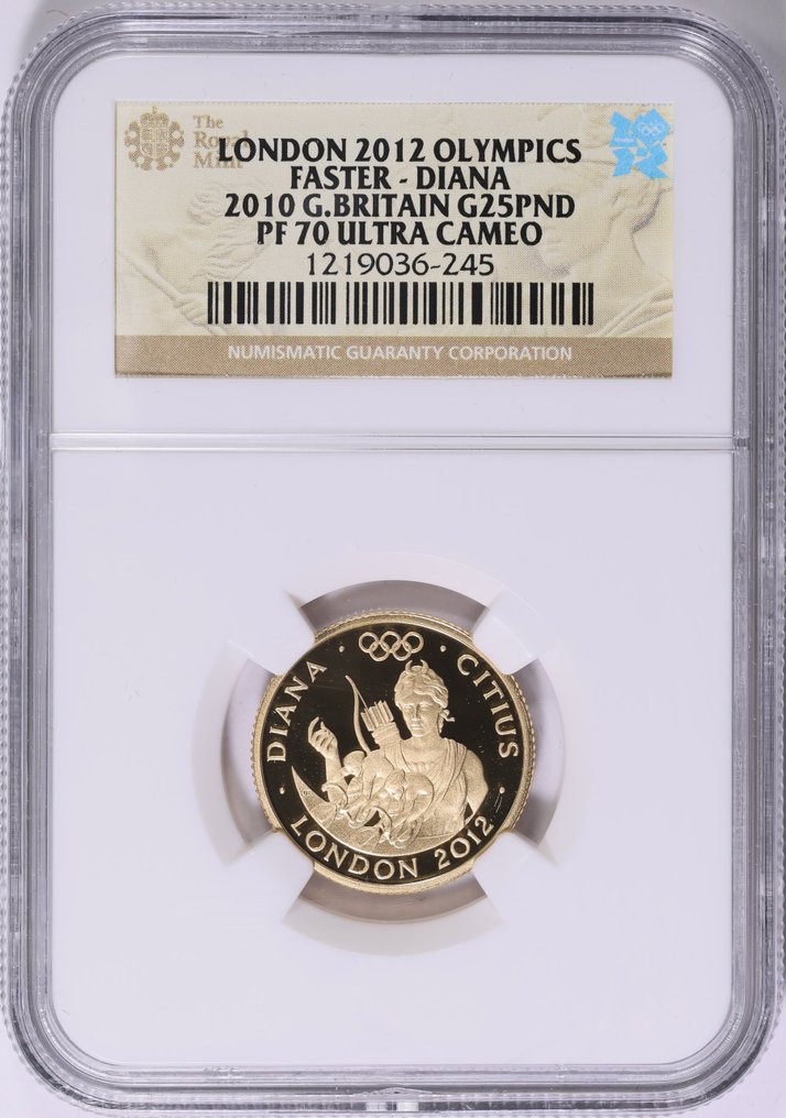 Royaume-Uni. 25 Pounds 2010 London Olympics 2012 Faster - Diana #1.0