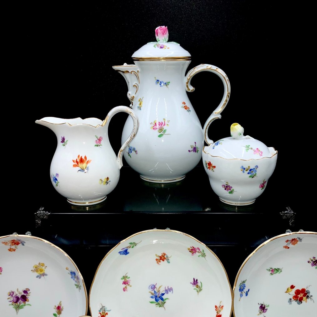 Meissen - First Choice - Tea Set for 6 Persons (15 pcs) - "Scattered Flowers" Pattern - 茶具 - 手工绘制瓷器 #2.1