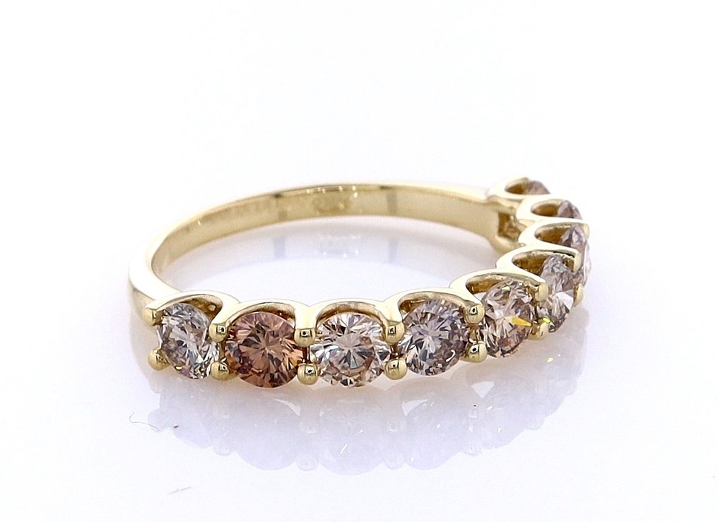 没有保留价 - 戒指 - 14K包金 黄金 -  1.56ct. tw. 钻石 (天然色彩的) #1.0