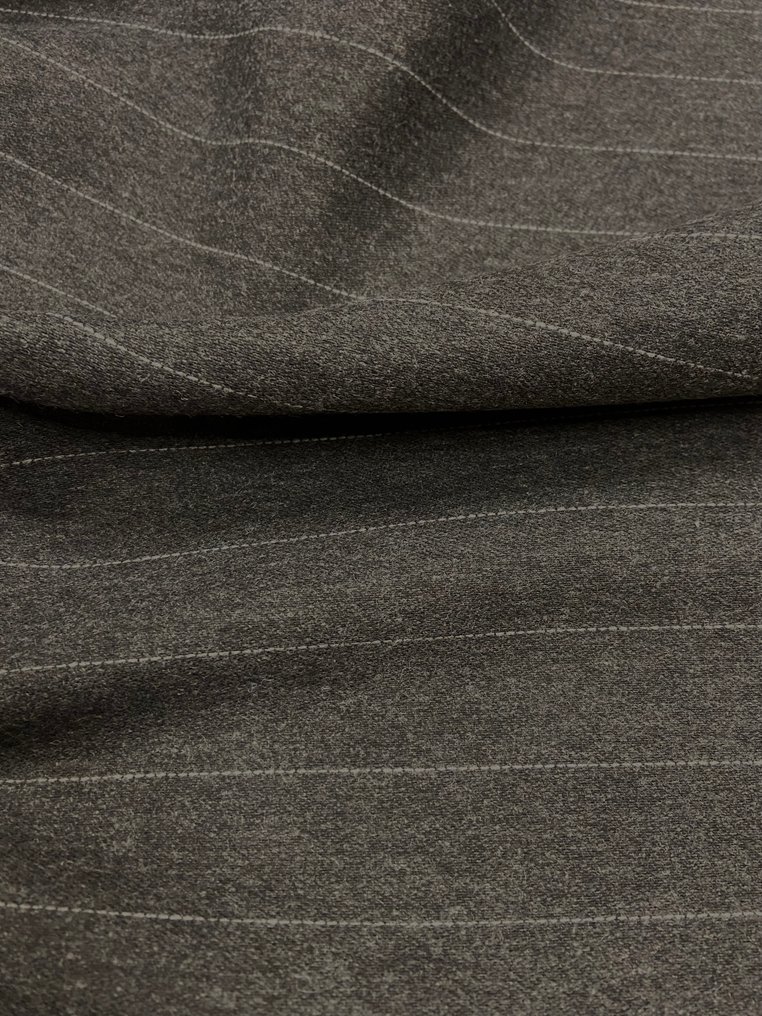 Prestigious, substantial yet soft charcoal gray pinstripe fabric. - Upholstery fabric  - 500 cm - 140 cm #1.0