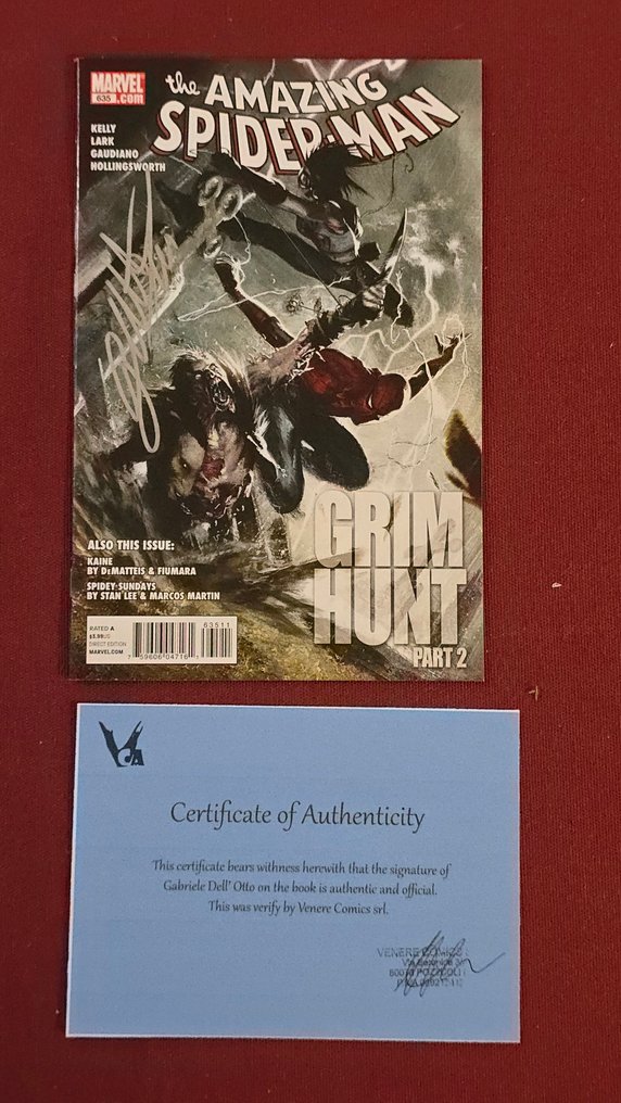The Amazing Spider-Man #635 - Signed by Gabriele Dell'Otto + COA - 1 Signed comic - First edition - 2010 #1.0
