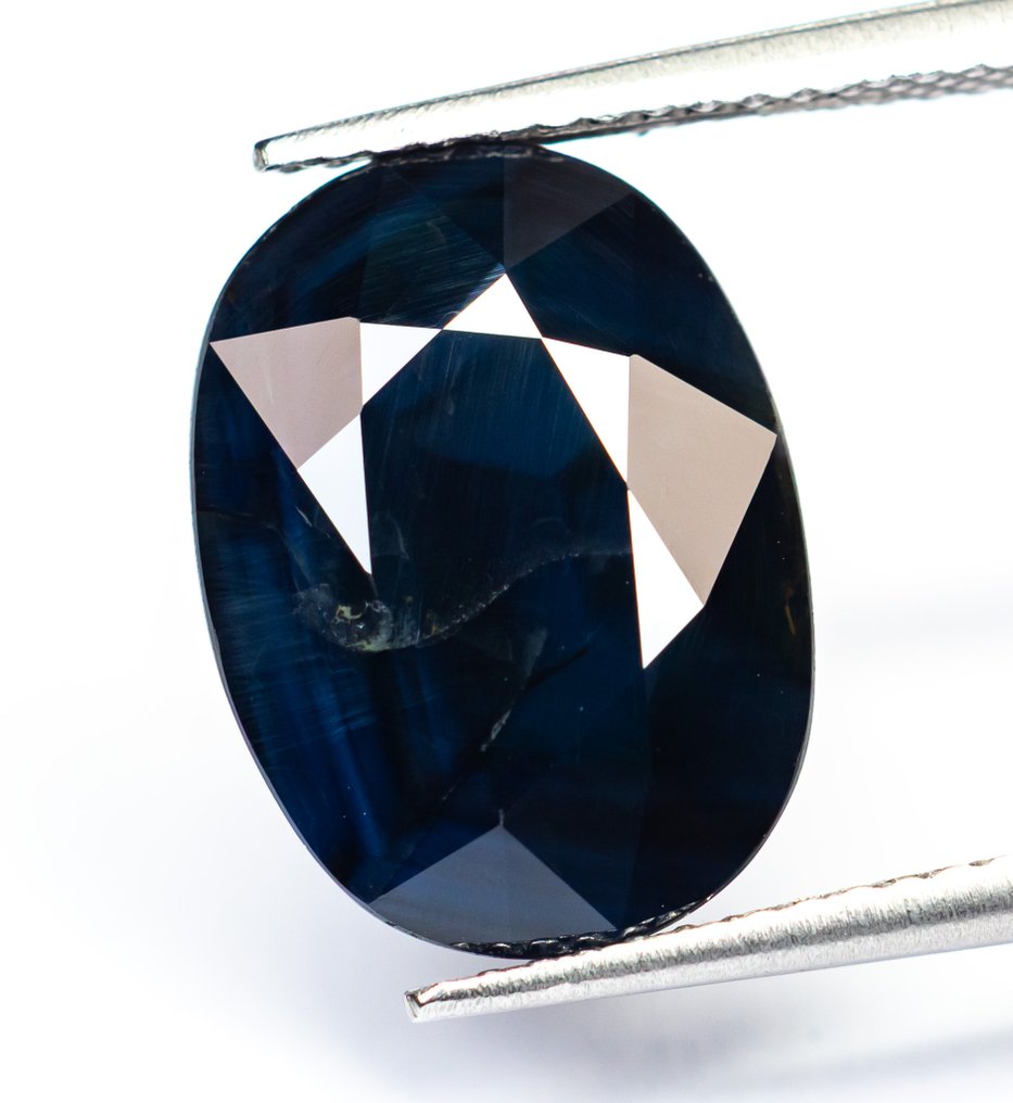 No Reserve Price Sapphire - 9.06 ct - Bellerophon Gemlab - Deep greenish blue #2.1