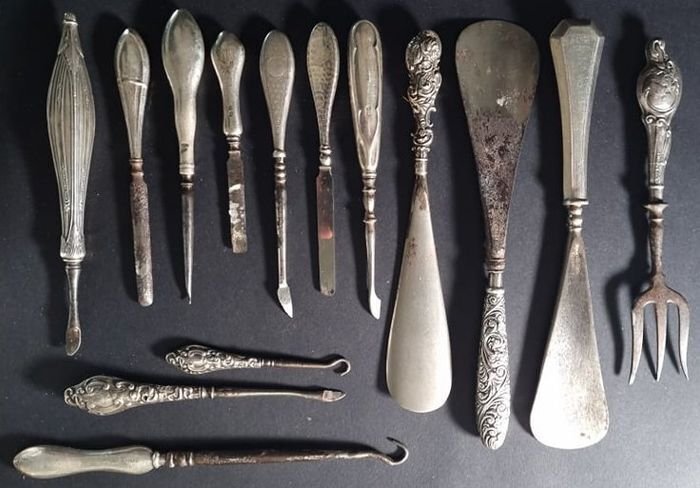 Various U.K Silver items - Various Silver makers - Cucchiaio (14) - .925 argento - Sterling Collection #1.0