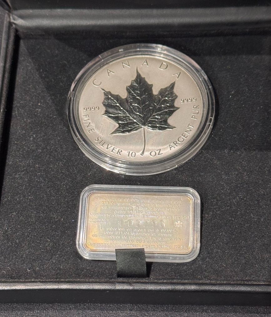 Kanada. 50 Dollars Caja presentación de la royal Canadian Mint 10 onzas de plata #1.0