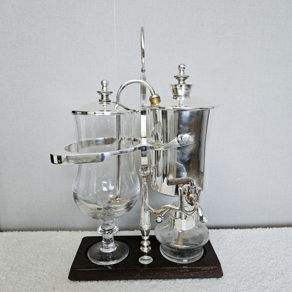 咖啡机 -  奢华皇家虹吸 - 玻璃, 木, 镀银 #2.1
