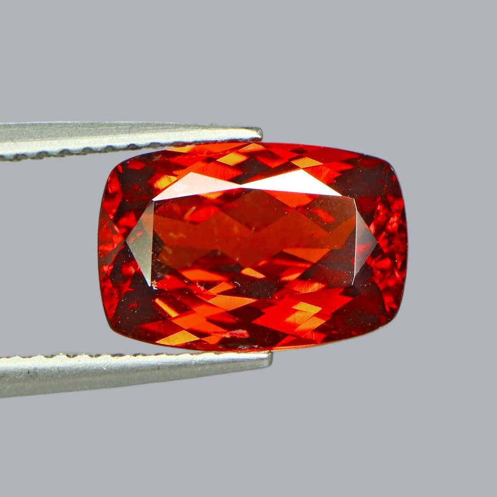 1 pcs Κόκκινο, Πορτοκαλί Γρανάτης, Spessartite - 4.75 ct - Διεθνής Ένωση Έγχρωμων Πολύτιμων Λίθων (ICA GemLab) #1.0