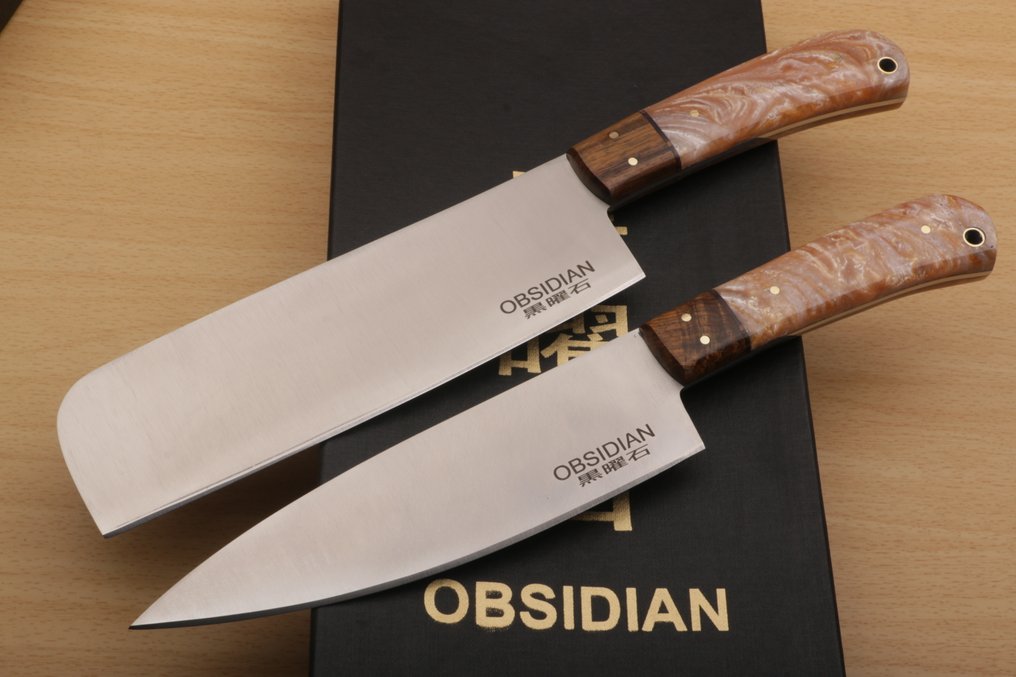 Obsidian - Μαχαίρι κουζίνας - Kitchen knife set - Παρουσίαση της σειράς Obsidian Custom Made Range Chef Knives Traditional Craft - Εξειδικευμένο Χάλυβα - Ολλανδία #1.0