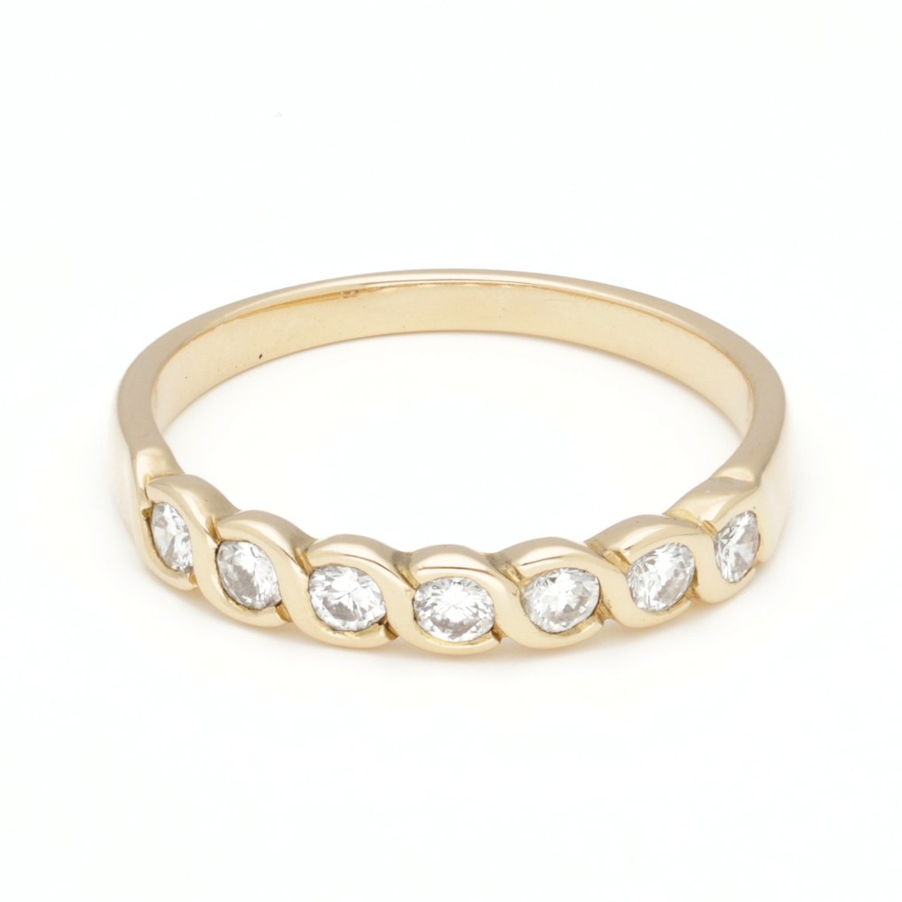 戒指 - 18K包金 黄金 钻石 (天然) #1.0