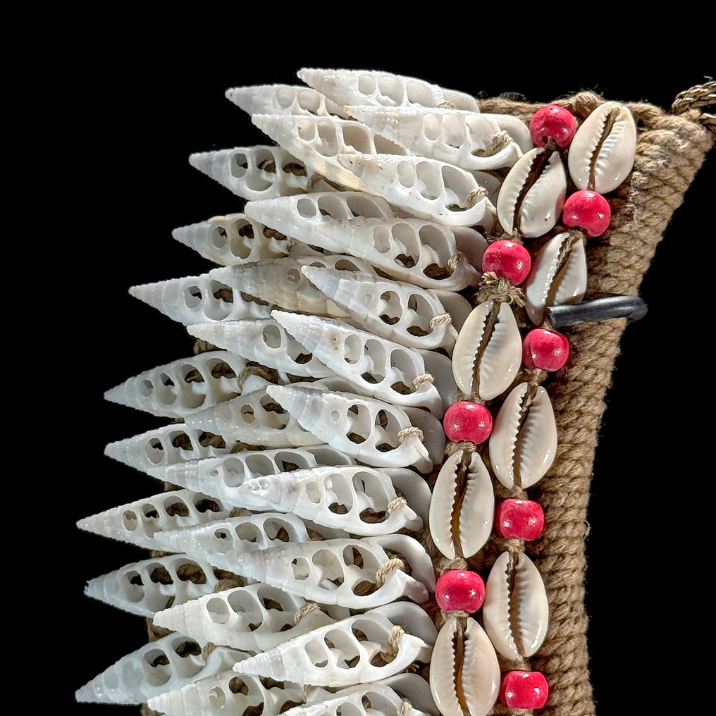 Decorative ornament - NO RESERVE PRICE - SN12 - Stunning Decorative shell necklace on a custom stand - Papua New Guinea #4.3