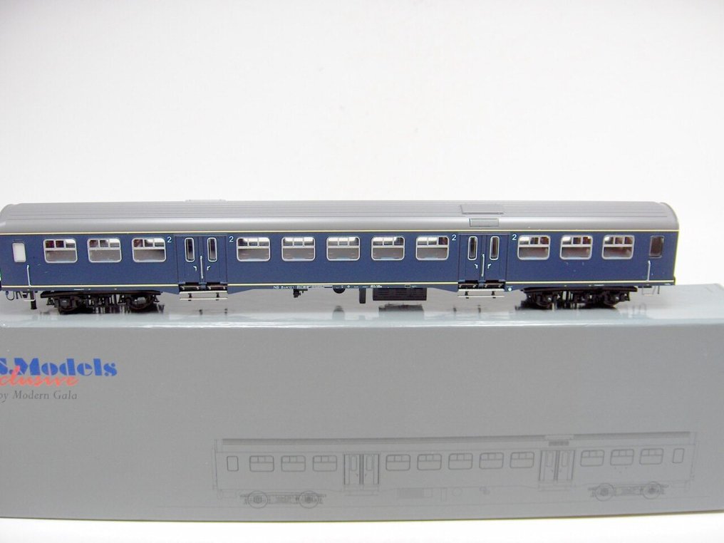 LS Models Exclusive H0轨 - 44 114 - 模型火车客运车厢 (1) - 客车车厢 W1 计划 Berlin 蓝色 - NS #3.2