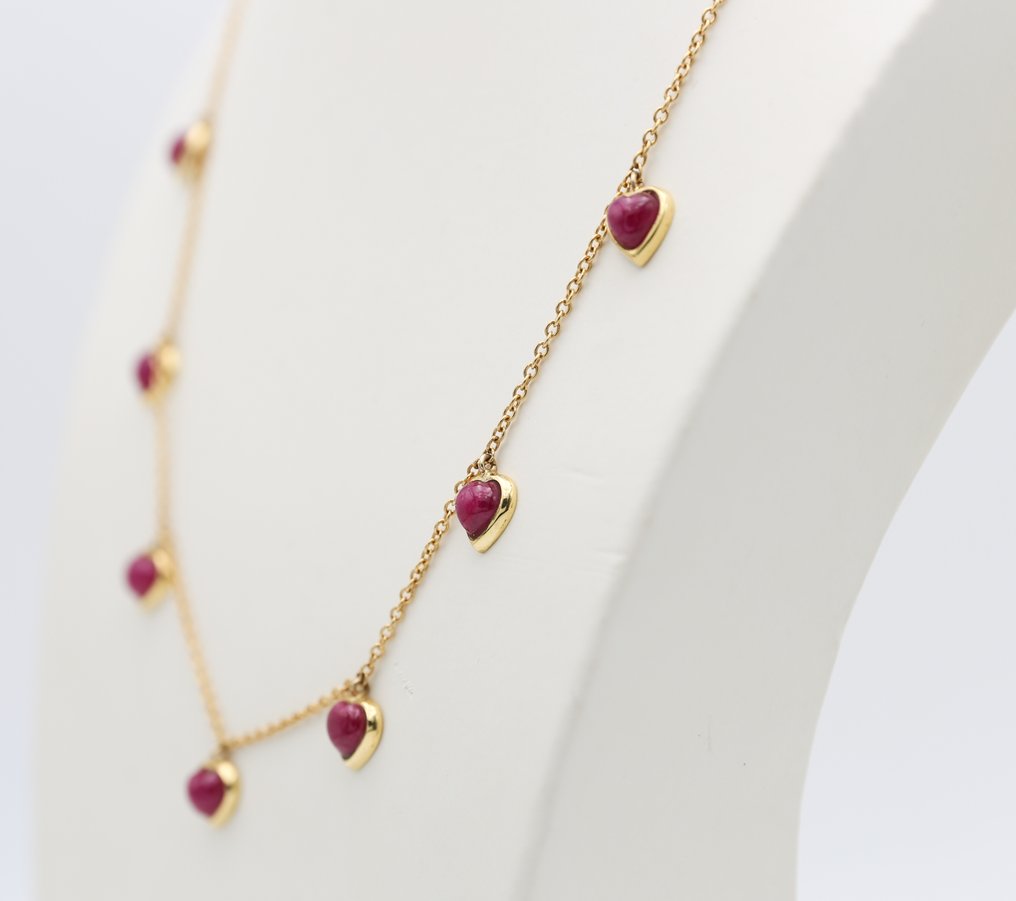 Κολιέ - 18 καράτια Κίτρινο χρυσό Ρουμπίνι #4.3