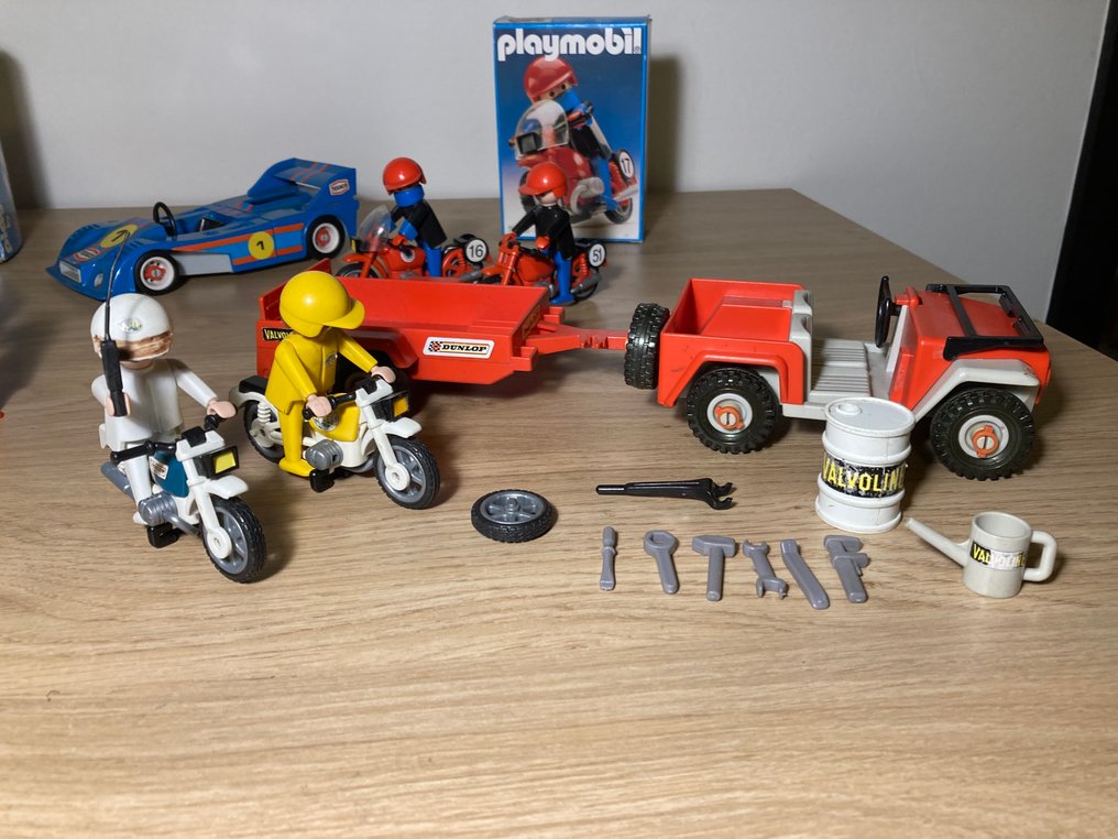 Playmobil - System - Playmobil Racewagen met pitstop + racemotors + racemotor transport - 1970-1980 - Germany #4.3