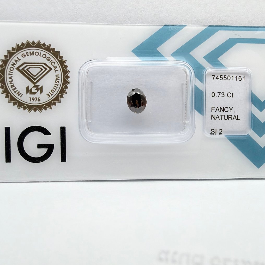没有保留价 - 1 pcs 钻石  (天然色彩的)  - 0.73 ct - 椭圆形 - Fancy dark 棕色 橙色 - SI2 微内含二级 - 国际宝石研究院（IGI） #4.3
