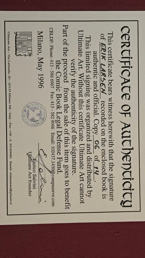Megaton #3 - Signed by Eric Larsen + COA #6/14 - Name Paul Dragon is changed to Savage Dragon - 1 Signed comic - First edition - 1985 #2.1