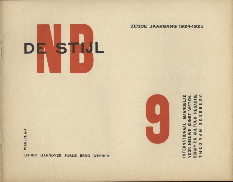 Doesburg, Theo van (redactie) - DE STIJL, internationaal maandblad... zesde jaargang 1924-1925 no 9 - 1925 #1.0