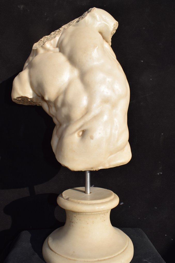 雕刻, Torso Gaddi - 47 cm - 卡拉拉大理石重新组合 #1.0